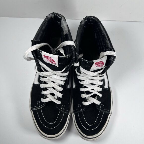 Vans Sk8 Hi Black High Top Lace Up Skateboard Shoes Sneakers Women's Size 8 - Picture 6 of 9